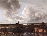 Jacob van Ruisdael An Extensive Landscape with a Ruined Castle and a Village Church painting